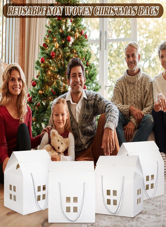 Epakh 6 Pcs Christmas Large House Shaped Gift Boxes 13 x 9.8 x 7.5 Inch Xmas White Cardboard Favor Boxes Gift Treat Container for Christmas Wedding Birthday Party - Image 4